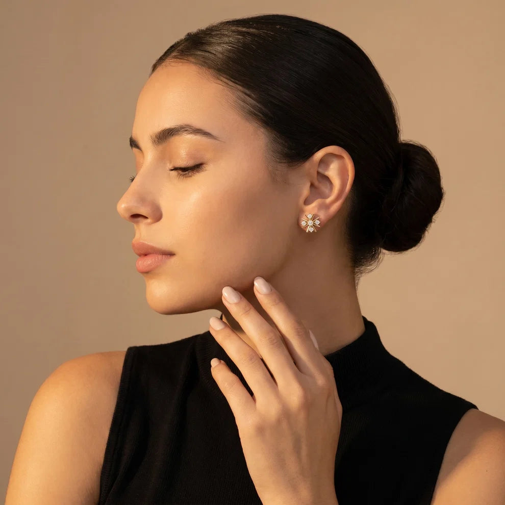 Bloom Cluster Round Diamond Earrings