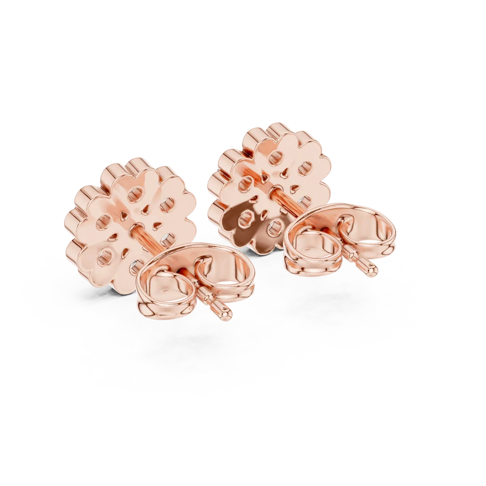 Luminous Daisy Cluster Round Diamond Earrings