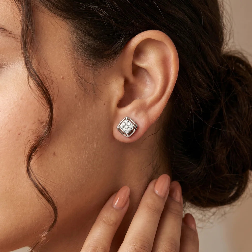 The Floating Round Round Diamond Earrings