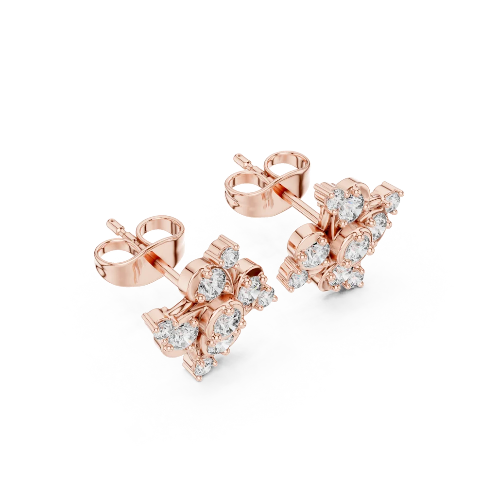 The Abstract Blossom Round Diamond Earrings