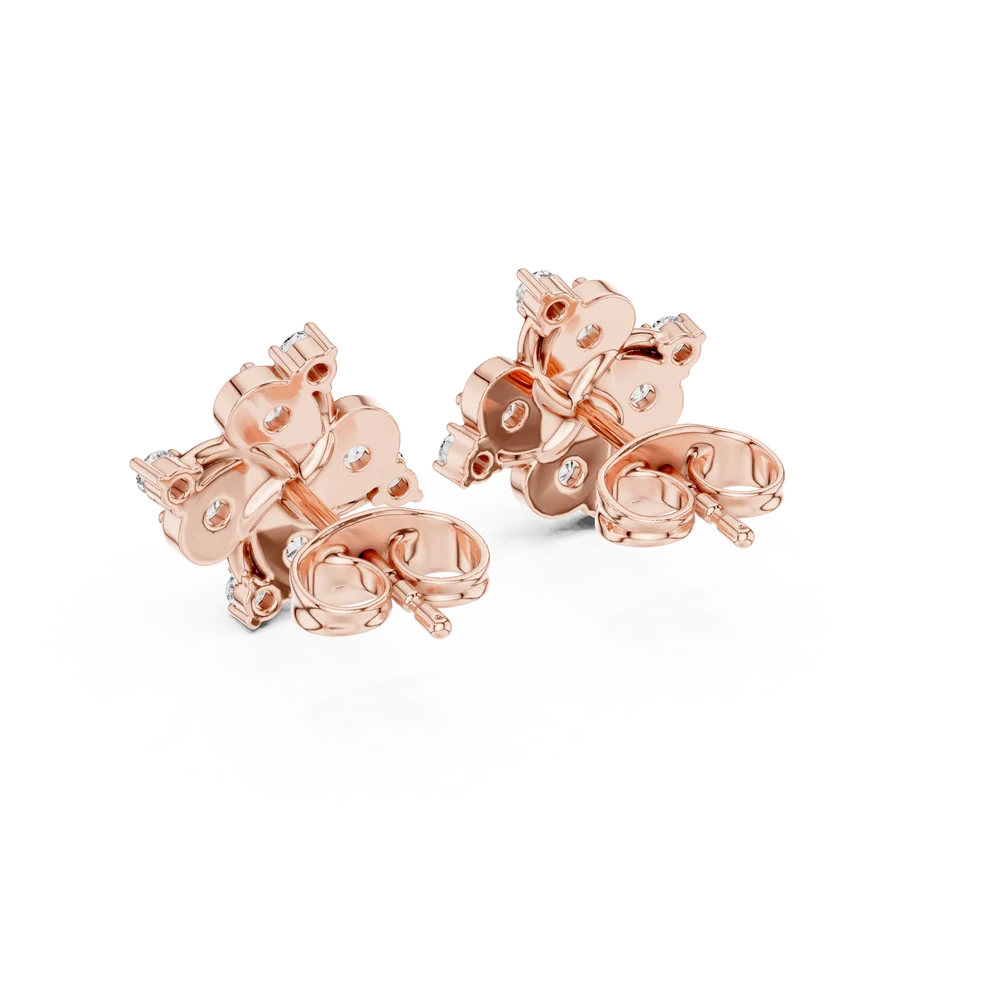 The Abstract Blossom Round Diamond Earrings