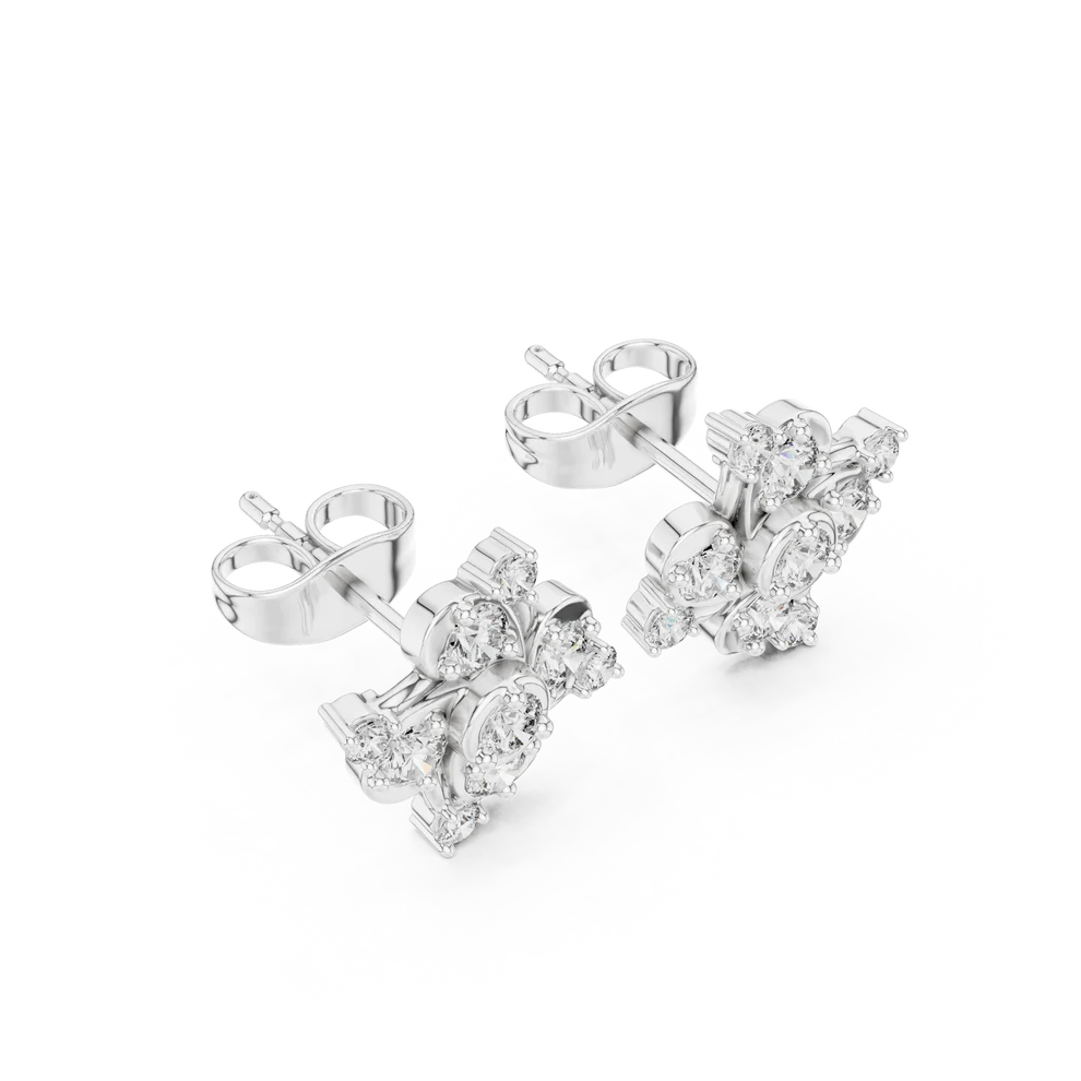 The Abstract Blossom Round Diamond Earrings