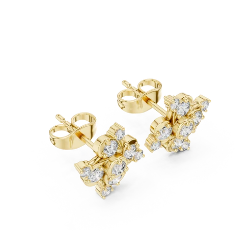 The Abstract Blossom Round Diamond Earrings