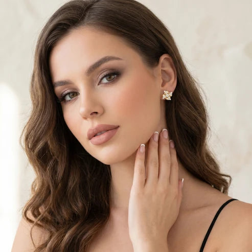 The Abstract Blossom Round Diamond Earrings