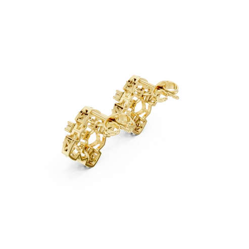 Structural Clover Round Diamond Earrings