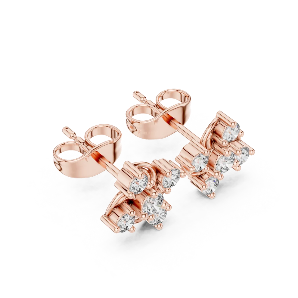 Celestial Swirl Round Diamond Earrings