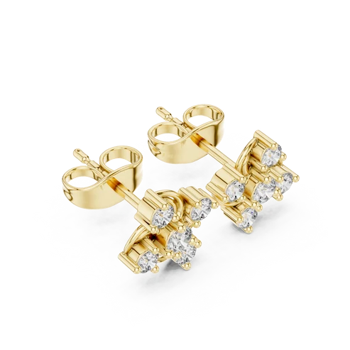Celestial Swirl Round Diamond Earrings