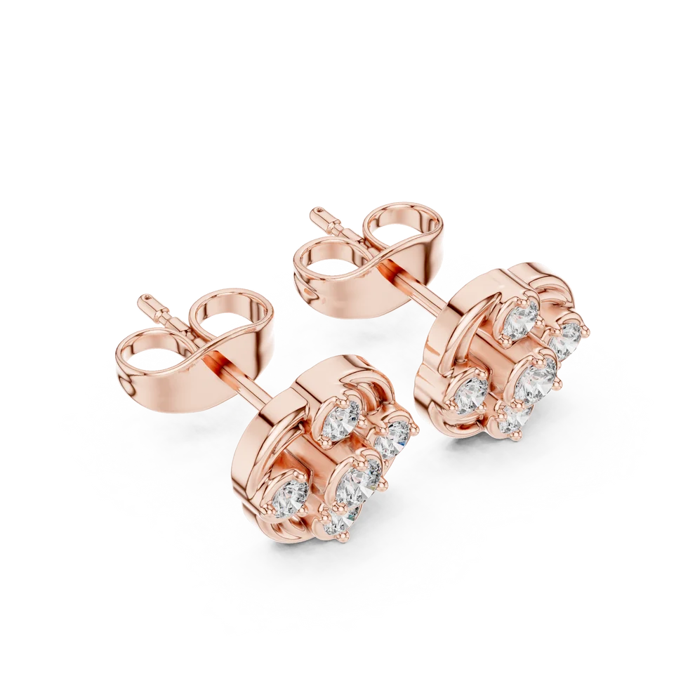 Woven Radiance Round Diamond Earrings