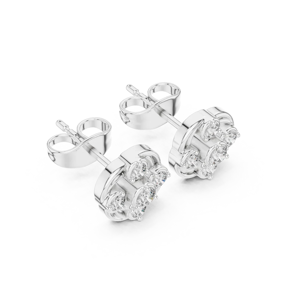 Woven Radiance Round Diamond Earrings