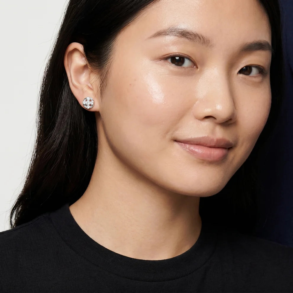 Woven Radiance Round Diamond Earrings
