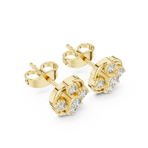 Woven Radiance Round Diamond Earrings