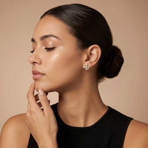 Woven Radiance Round Diamond Earrings