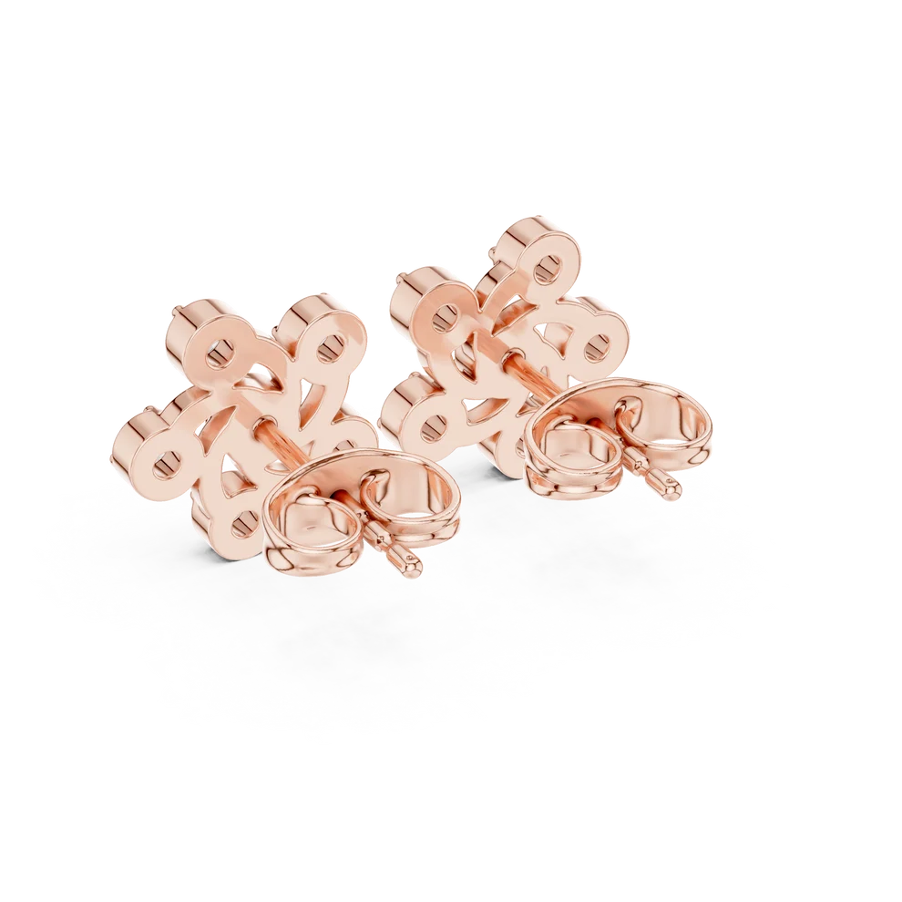 Celestia Pinwheel Round Diamond Earrings