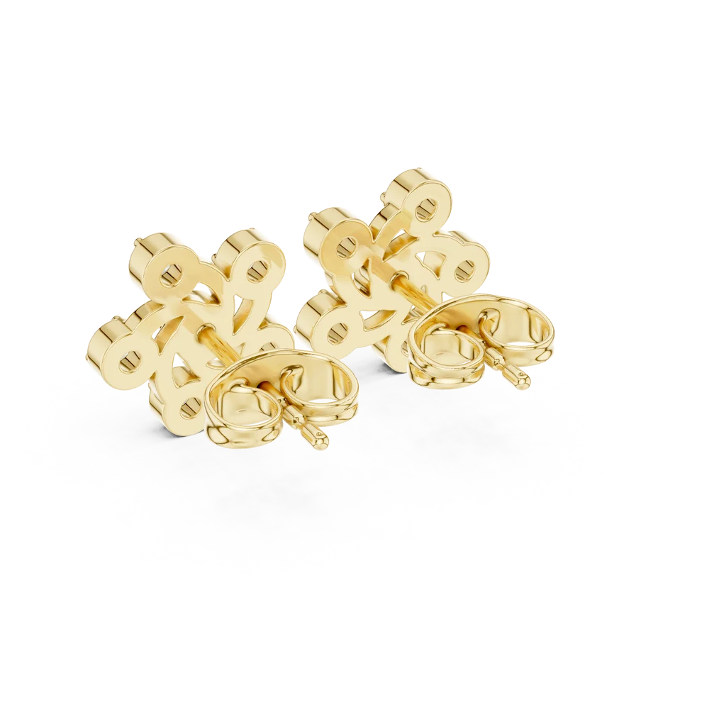 Celestia Pinwheel Round Diamond Earrings