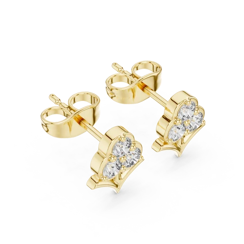 Fleur-de-Lis Round Diamond Earrings