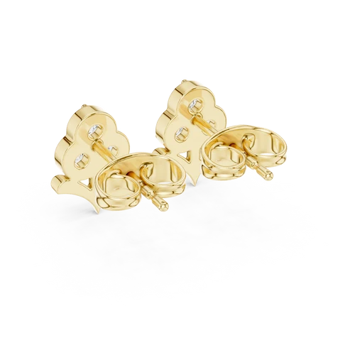 Fleur-de-Lis Round Diamond Earrings