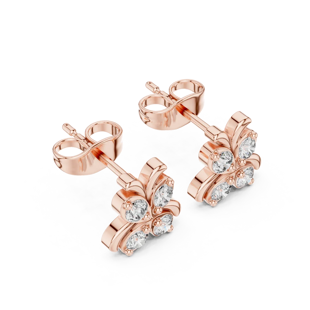 Astra Wing Round Diamond Earrings