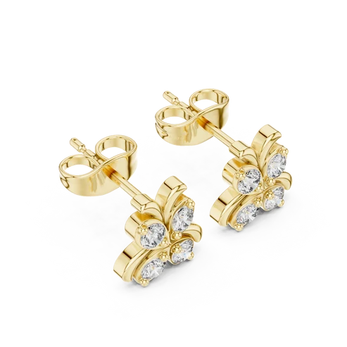Astra Wing Round Diamond Earrings