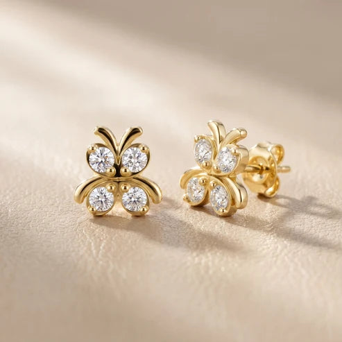 Astra Wing Round Diamond Earrings