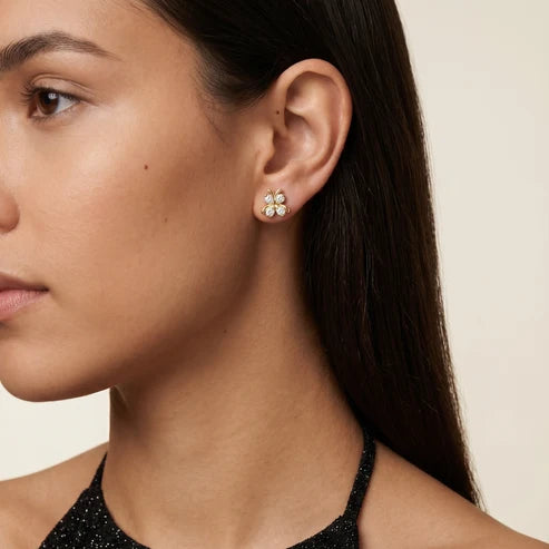 Astra Wing Round Diamond Earrings