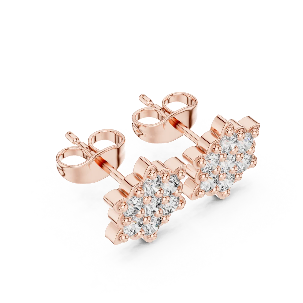 Solstice Bloom Round Diamond Earrings