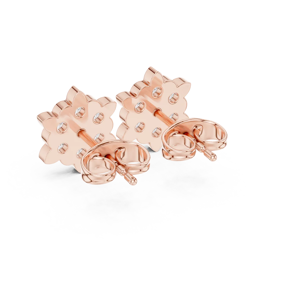 Solstice Bloom Round Diamond Earrings