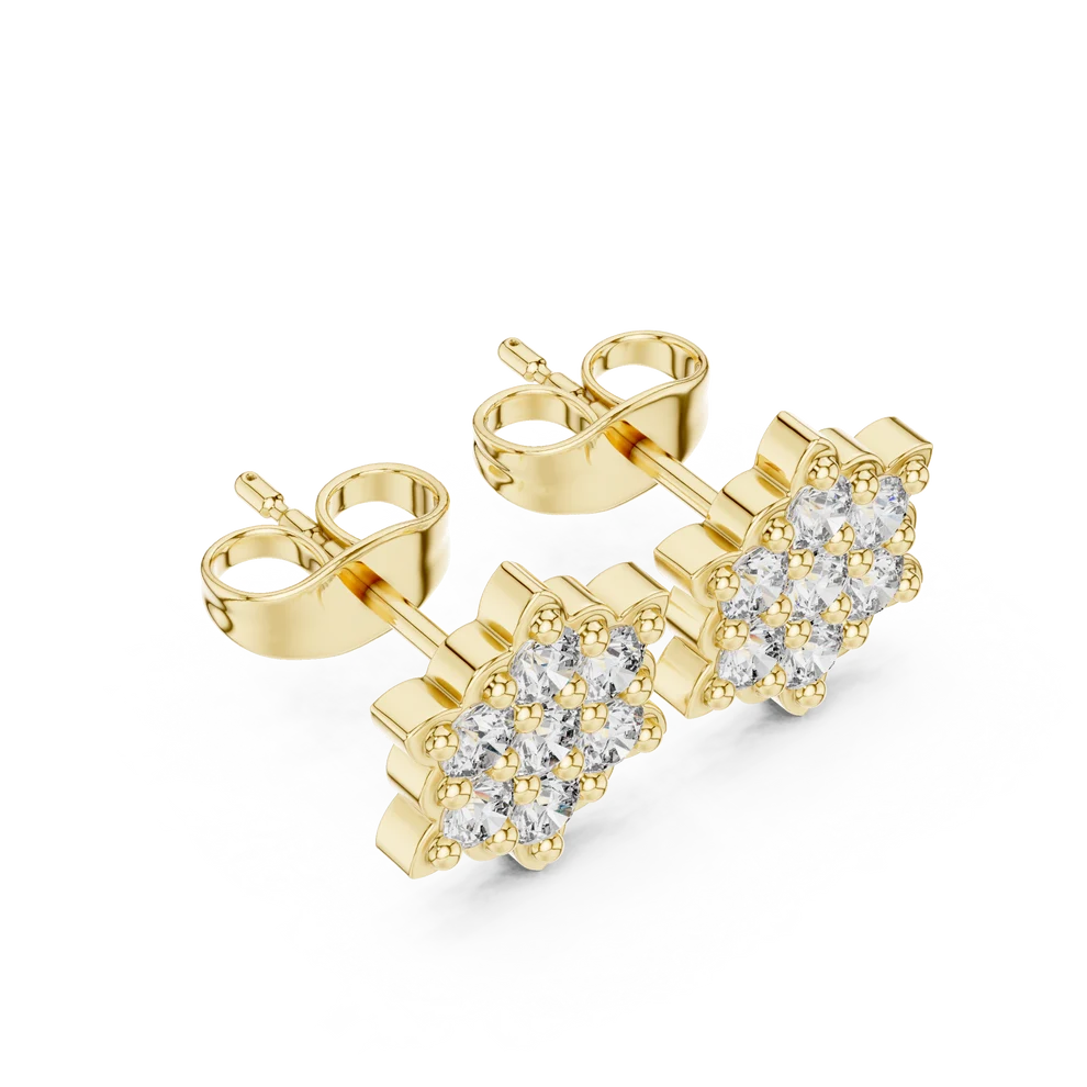 Solstice Bloom Round Diamond Earrings