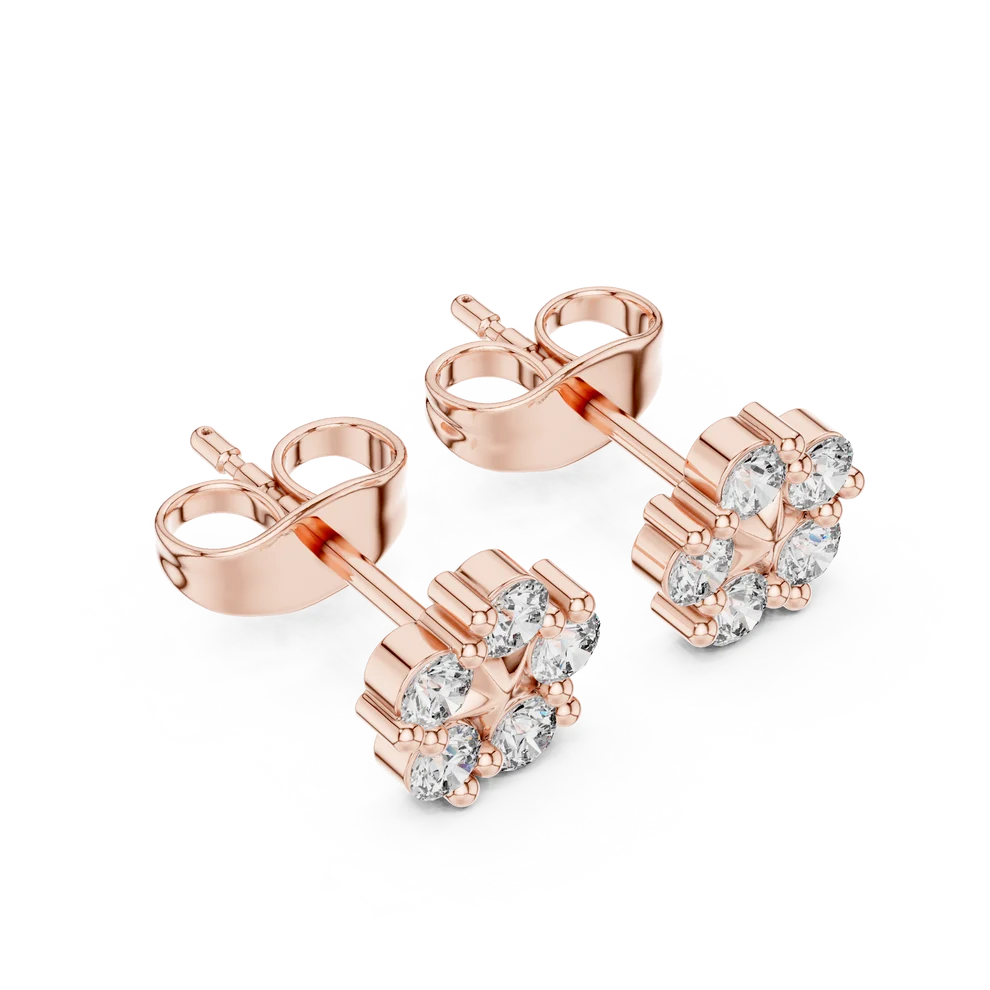 Stella Bloom Round Diamond Earrings