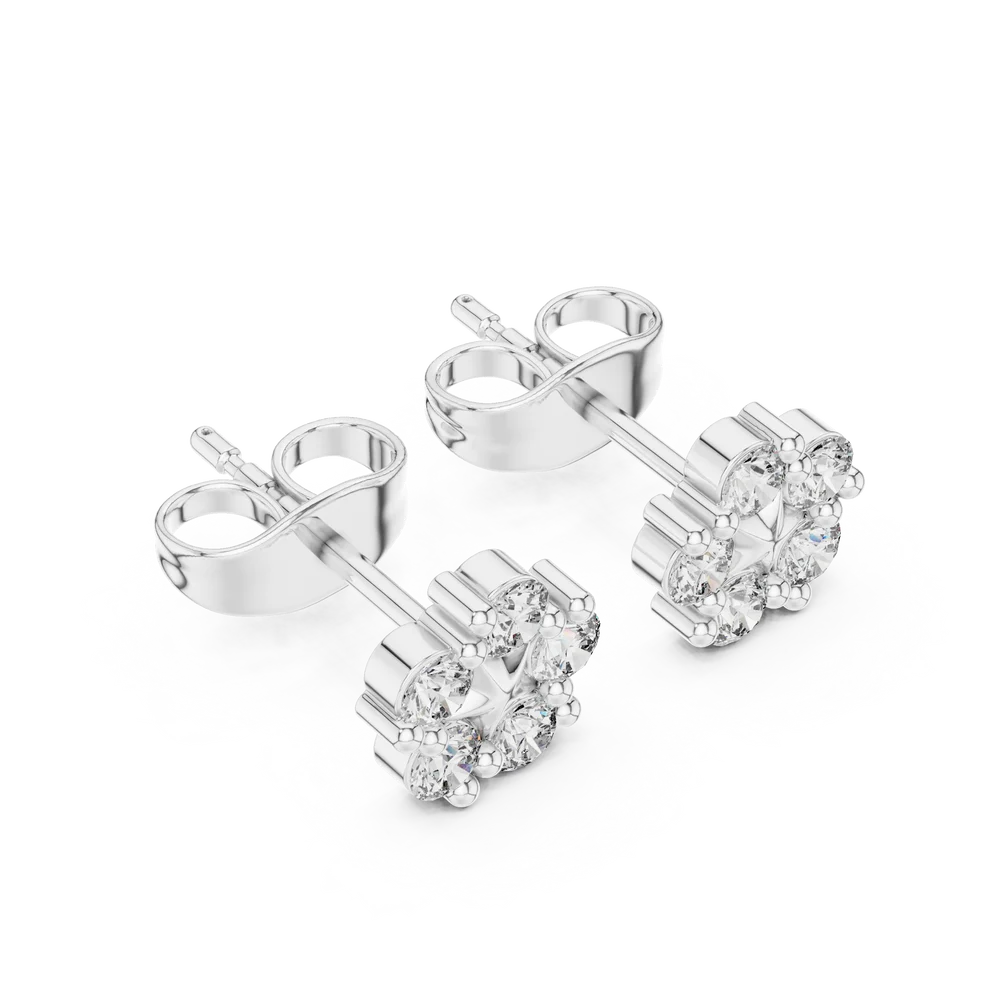 Stella Bloom Round Diamond Earrings