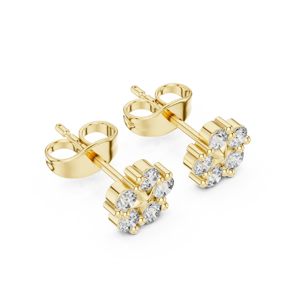 Stella Bloom Round Diamond Earrings