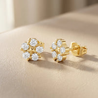 Stella Bloom Round Diamond Earrings