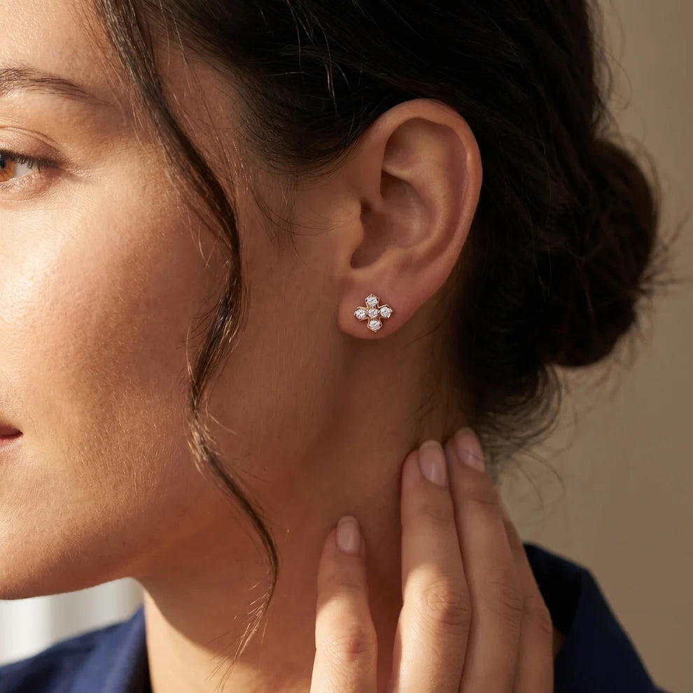 5-Stone Round Diamond Clove Earrings