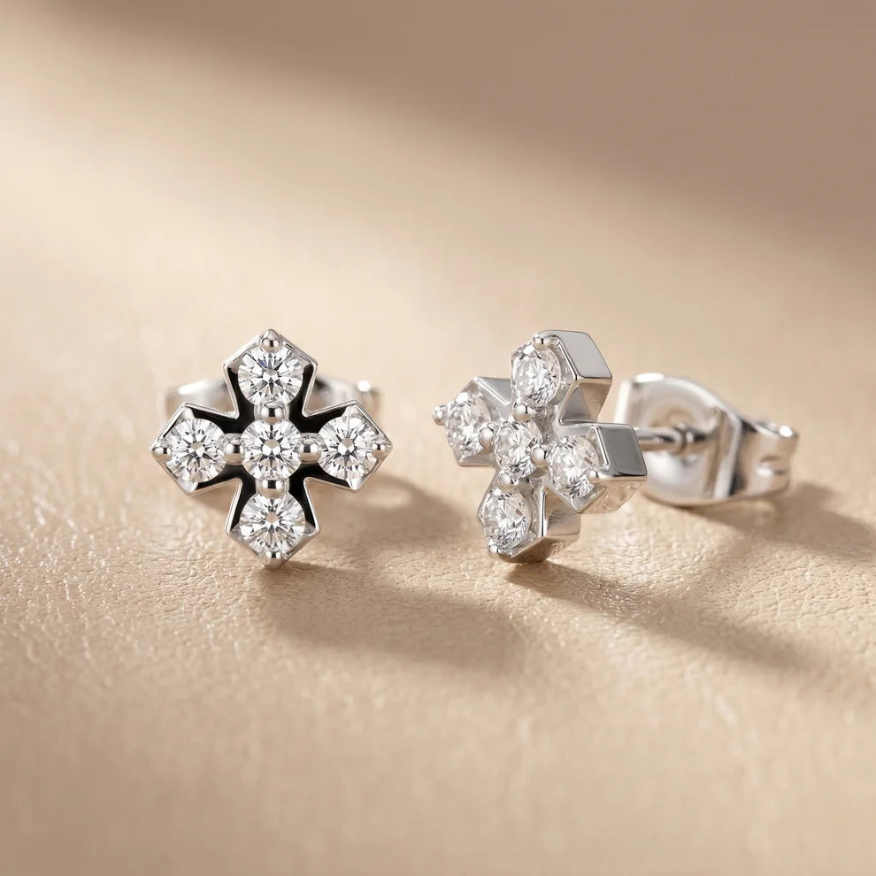 5-Stone Round Diamond Clove Earrings