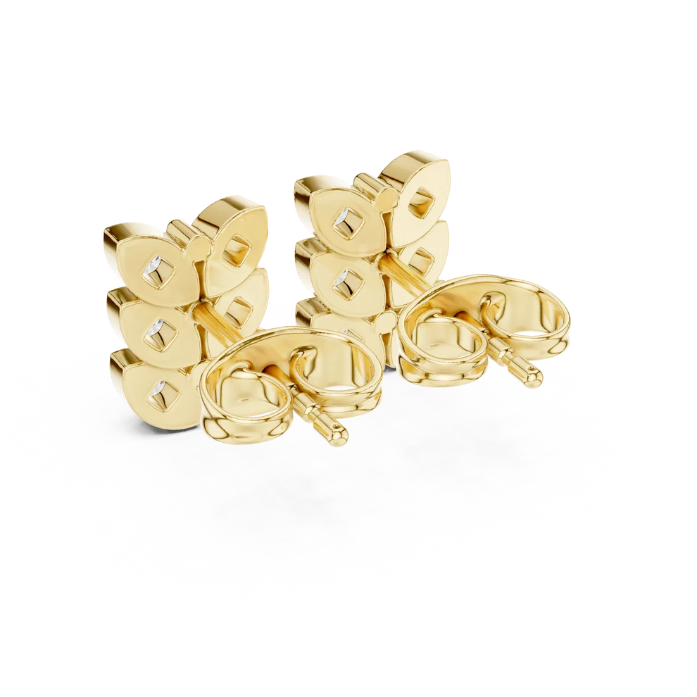 Verona Scallop Round Diamond Earrings