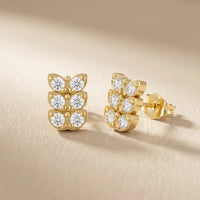 Verona Scallop Round Diamond Earrings