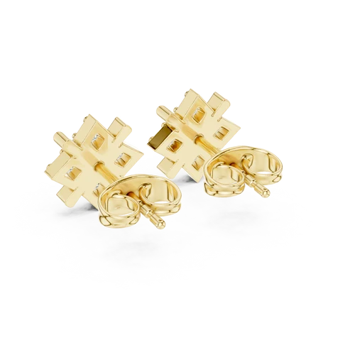 Quadra Star Round Diamond Earrings