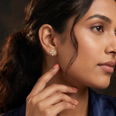 Quadra Star Round Diamond Earrings
