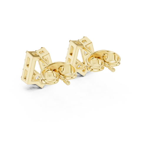 Chevron Essence Round Diamond Earrings