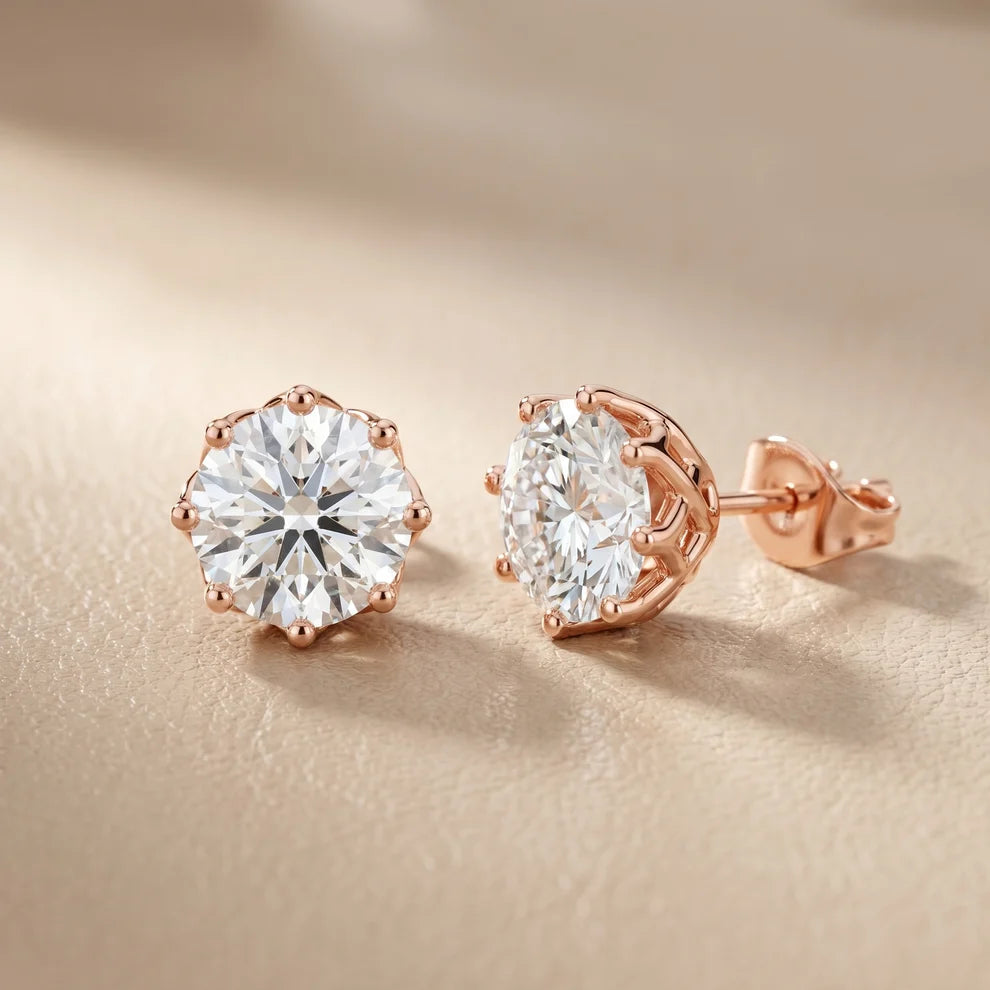 Imperial Solitaire Round Diamond Earrings