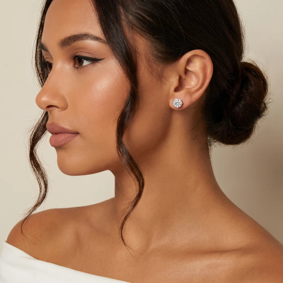 Imperial Solitaire Round Diamond Earrings