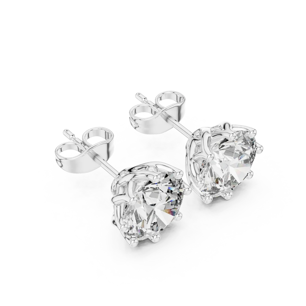 Imperial Solitaire Round Diamond Earrings