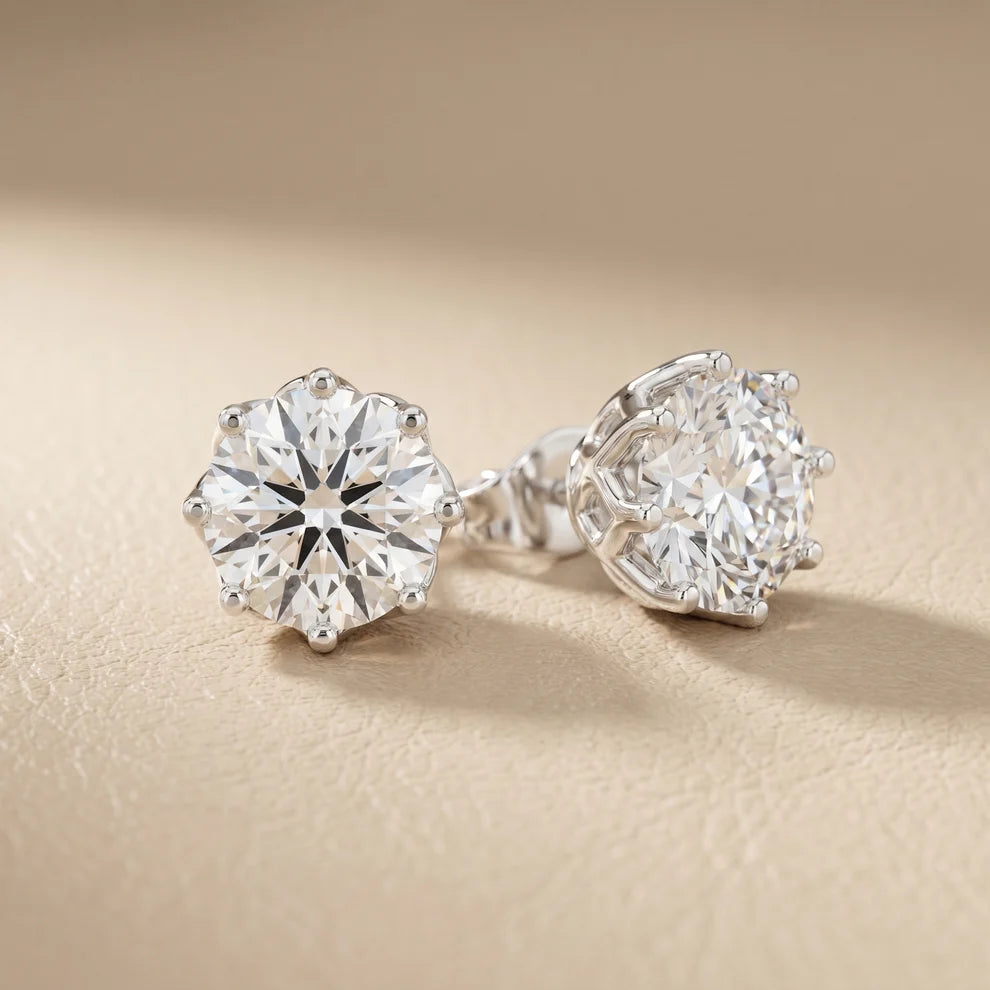 Imperial Solitaire Round Diamond Earrings