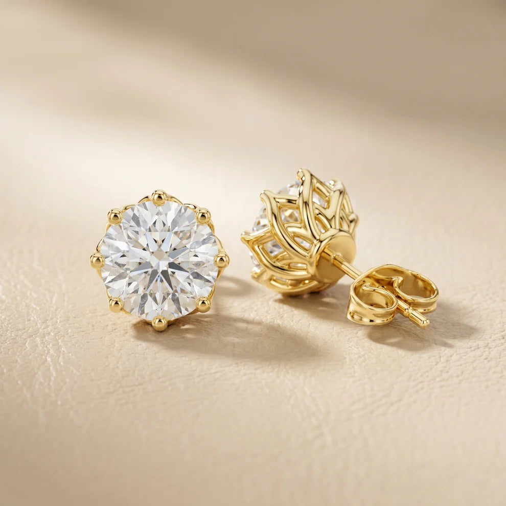 Imperial Solitaire Round Diamond Earrings