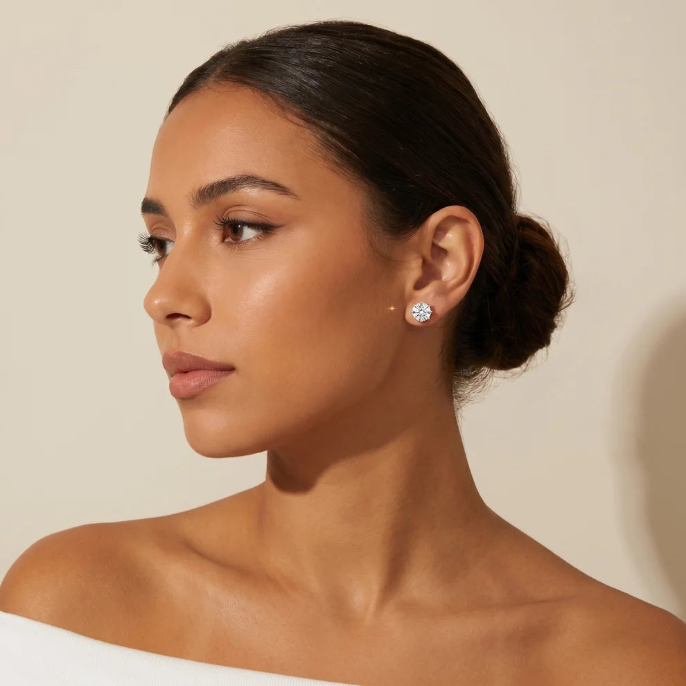Imperial Solitaire Round Diamond Earrings
