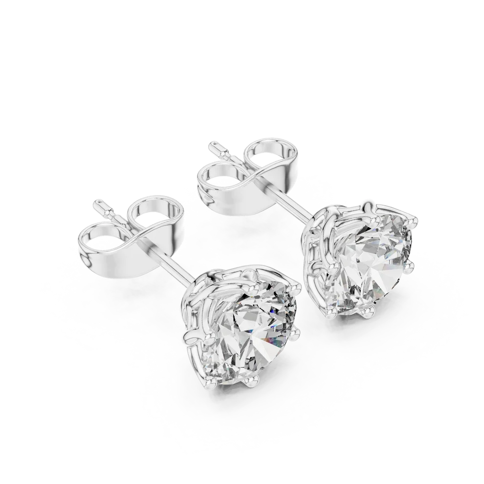 Petal Round Diamond Earrings