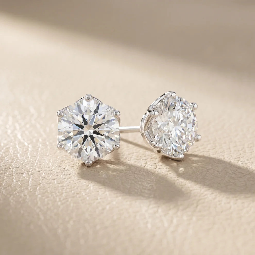 Petal Round Diamond Earrings