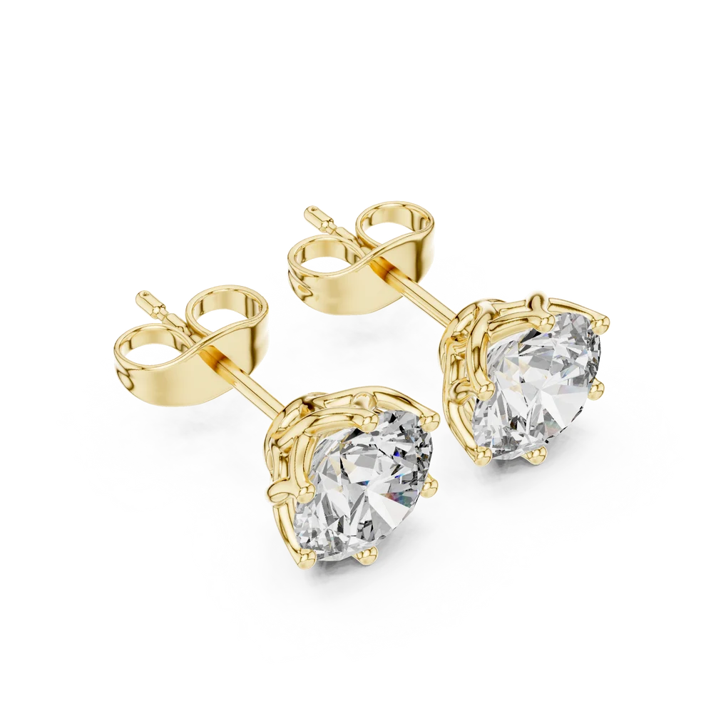Petal Round Diamond Earrings