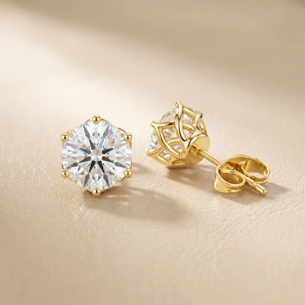 Petal Round Diamond Earrings