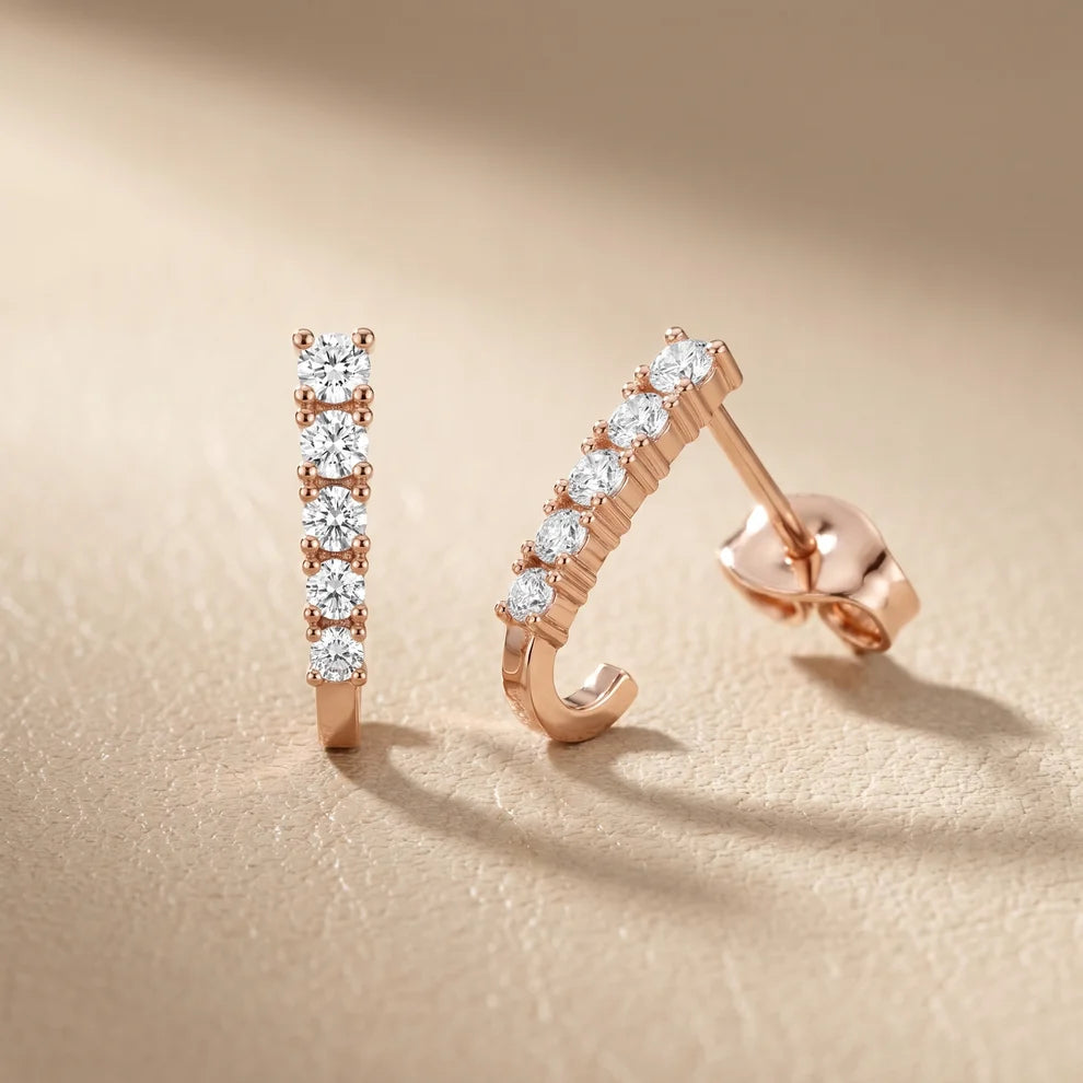 Iris Five-Stone Round Diamond Earrings