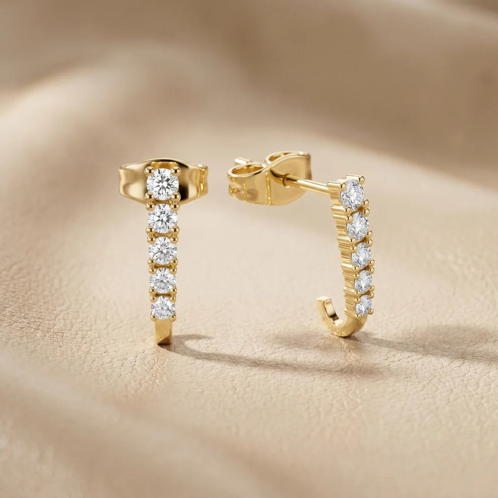 Iris Five-Stone Round Diamond Earrings